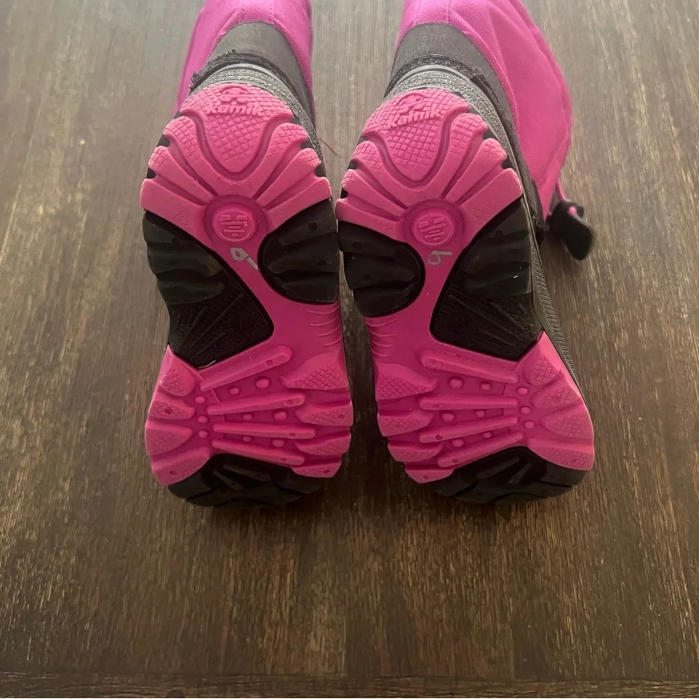 Kamik Pink Black Snow Boots size 9 toddler - Picture 3 of 6